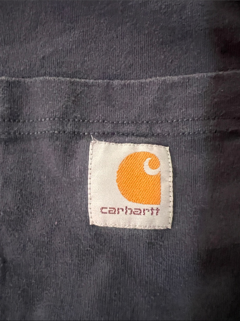 Carhartt Loose Fit Navy Short-Sleeve Pocket Tee with Logo Patch - Picture 3 of 6